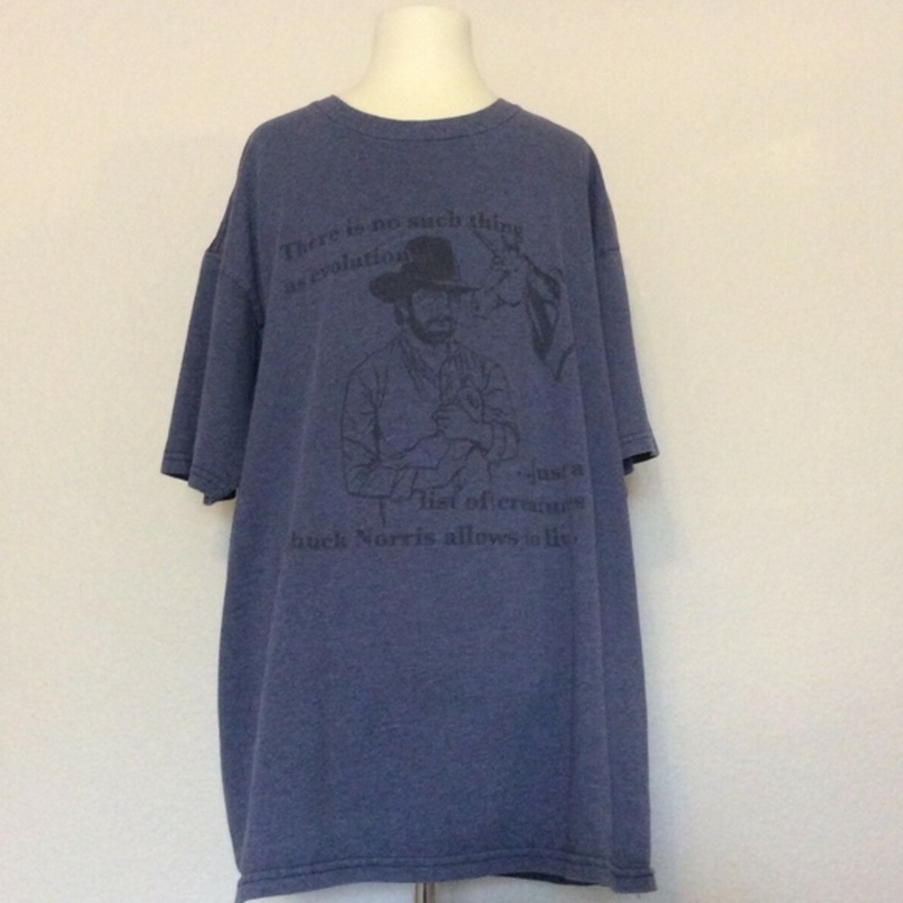 Chuck Norris - Blue T-shirt Shirt Tee Top (large)